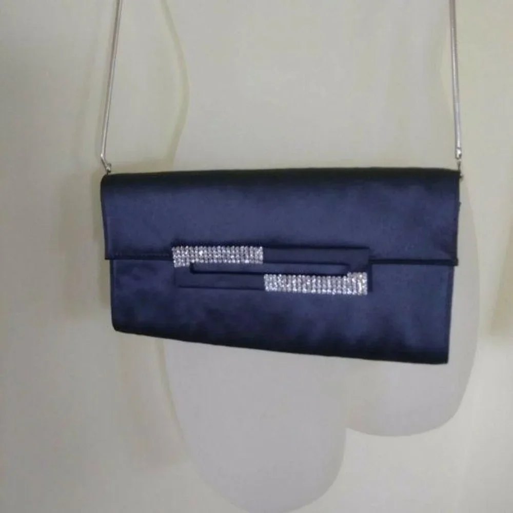 Satin Clutch Crossbody Gray‎ Crystal Bloomingdales
